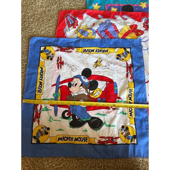 Vintage Disney Mickey Mouse USA Made 22x21” Bandana Set of 4 - Picture 3 of 7